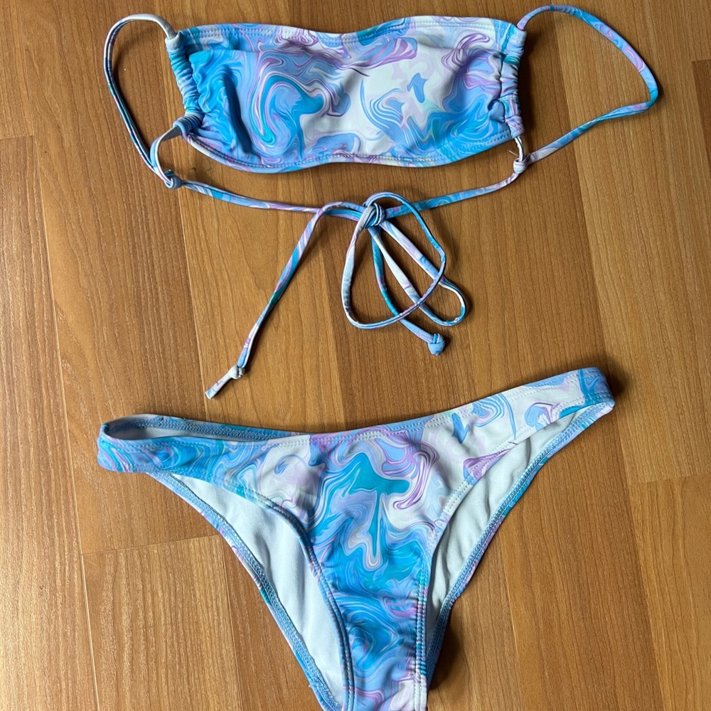 tie dye swirl bikini set